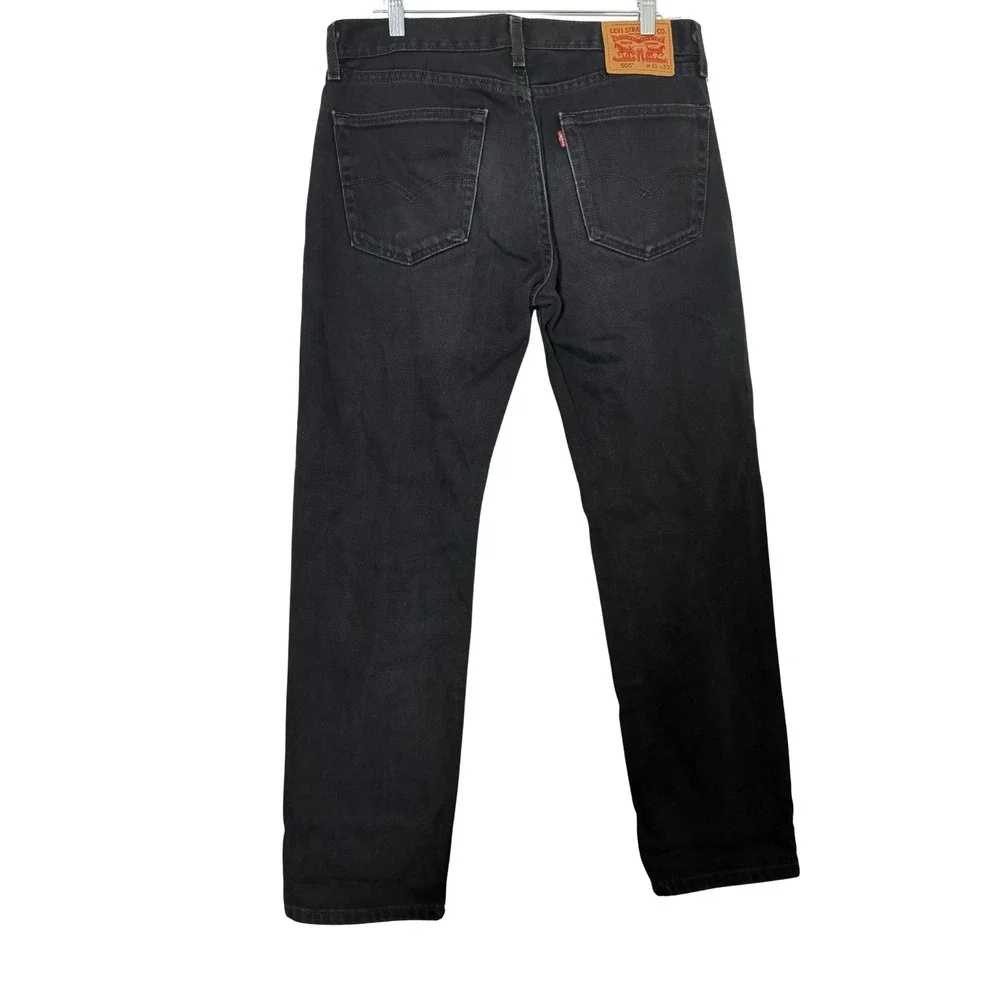 Levi's 505 Regular Fit Men's Jeans W31 L30 Black 100% Cotton Straight Leg